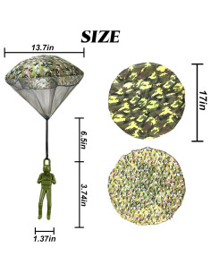 6 Juguetes Paracaídas Camuflaje ROYHOO para Niños 3-16 Años 2