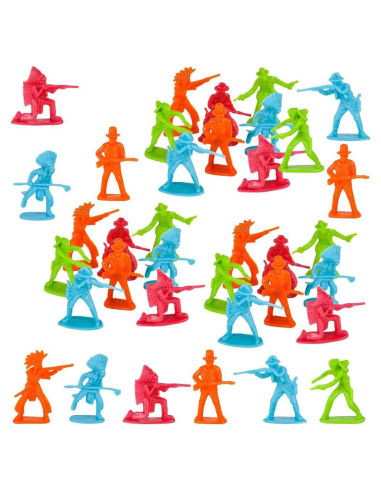 Figuras Nativas Americanas Vaquero e Indio Chochkees 144 Piezas