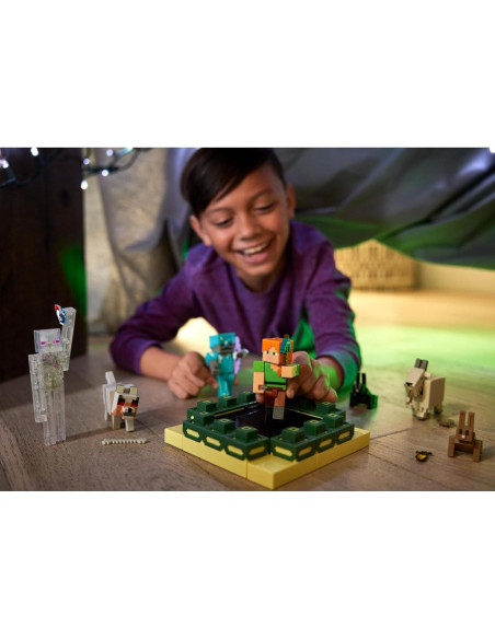 Figuras de Acción Minecraft Mattel Steve 8.26 cm con Accesorios