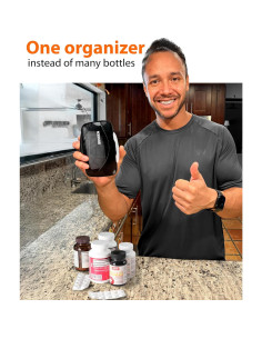 Organizador de Pastillas Bexeen AntiyL 8 Compartimentos Negro 2