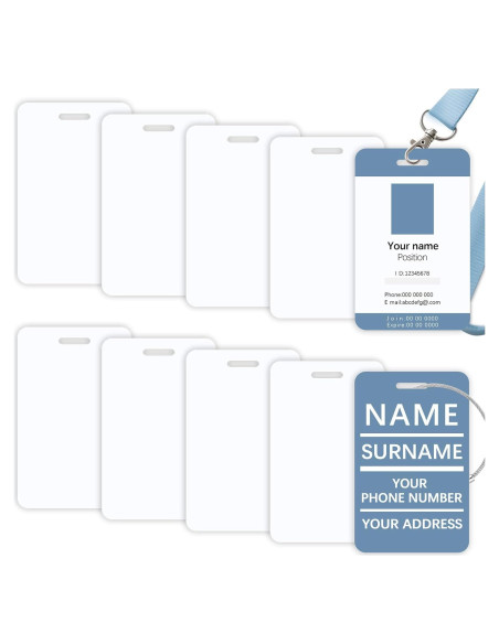 12 Etiquetas de Identificación de Sublimación LaiHiulaan 21.8x13.5cm