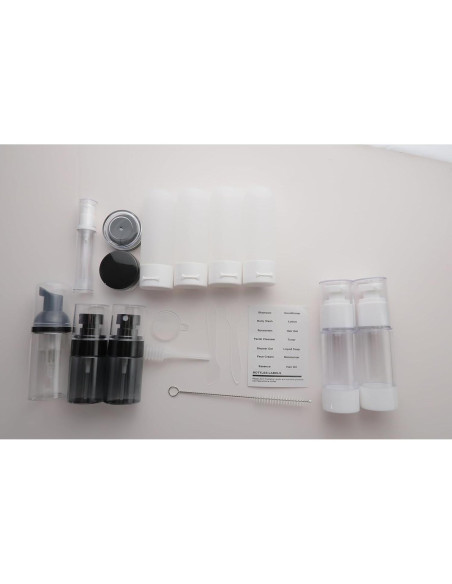 Juego de Botellas de Viaje 19 Piezas Tivroco Negro