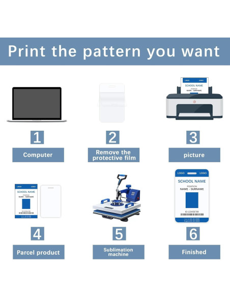 12 Etiquetas de Identificación de Sublimación LaiHiulaan 21.8x13.5cm