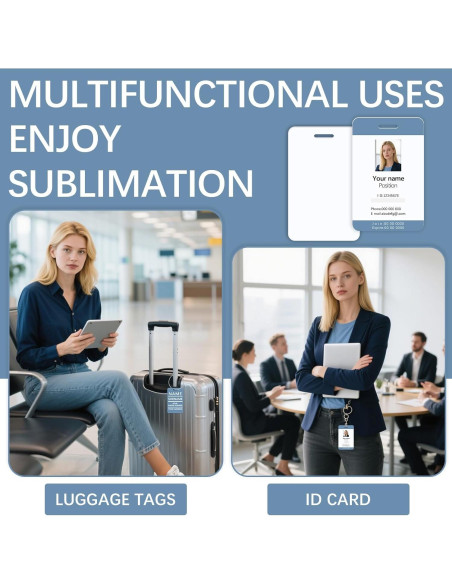 12 Etiquetas de Identificación de Sublimación LaiHiulaan 21.8x13.5cm