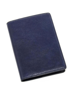 Funda de Pasaporte de Cuero Italiano Maruse Azul Marino