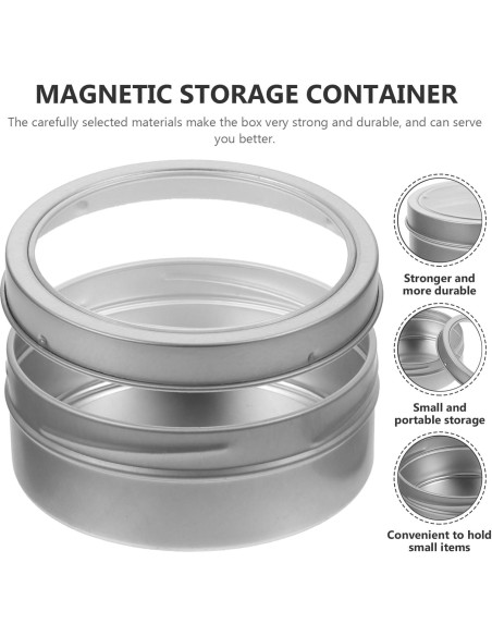 Garneck 2 Pcs Caja de Especias Magnética Aluminio 9cm