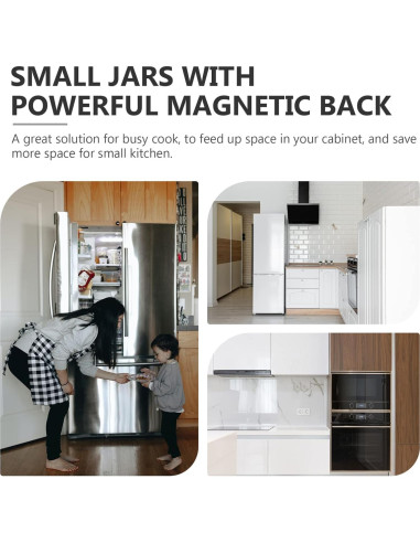 Garneck 2 Pcs Caja de Especias Magnética Aluminio 9cm