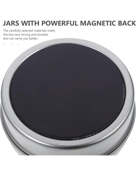 Garneck 2 Pcs Caja de Especias Magnética Aluminio 9cm