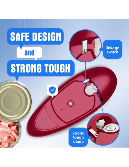 Abrelatas Eléctrico Automático Powerhelper KC08 Rojo 5W