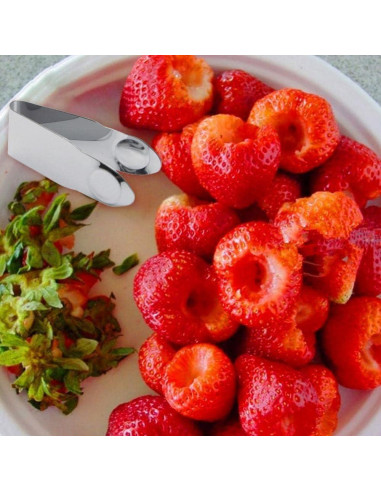 Juego de 3 Removedores de Tallos de Fresa JJLFresheners Acero Inoxidable