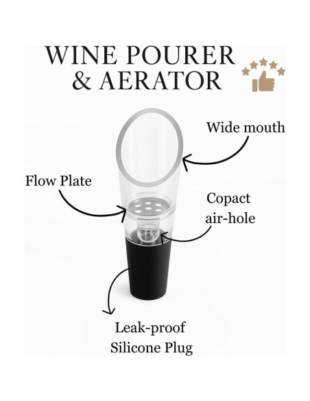 Aerador y Vertedor de Vino Kandohaus - Set 2 Accesorios