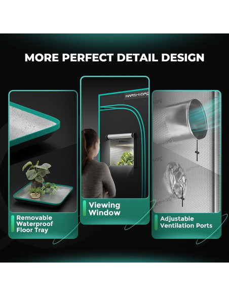 Carpa de Cultivo MARS HYDRO 60x60x90 cm Mylar 1680D para Hidroponía