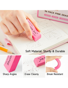 Borradores Rosados Shuttle Art, Paquete de 36 Unidades, Sin Látex 2