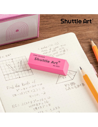 Borradores Rosados Shuttle Art, Paquete de 36 Unidades, Sin Látex