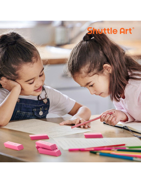 Borradores Rosados Shuttle Art, Paquete de 36 Unidades, Sin Látex