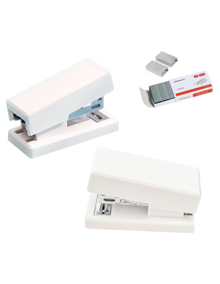 Mini Grapadora Portátil Gerderk Blanca con 1000 Grapas