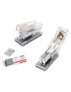 Grapadora Portátil Gerderk Transparente con 1000 Grapas