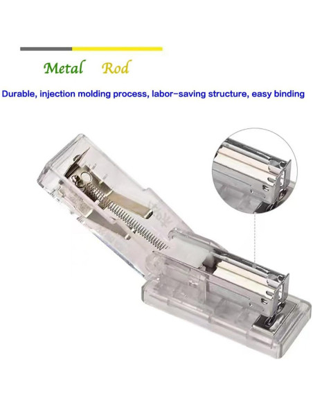 Mini Grapadora Portátil Gerderk Blanca con 1000 Grapas