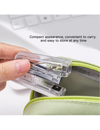 Mini Grapadora Portátil Gerderk Blanca con 1000 Grapas