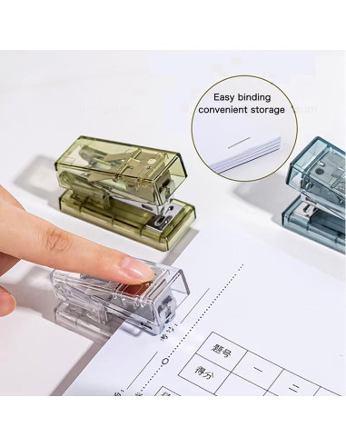 Grapadora Portátil Gerderk Transparente con 1000 Grapas