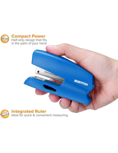 Grapadora Compacta Bostitch B150 Azul 20 Hojas con Almacenamiento