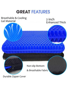 Cojín de Gel Extra Grueso Helishy 42x37x5 cm Azul 2