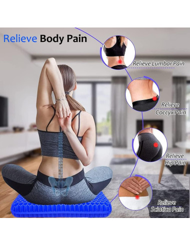 Cojín de Gel Extra Grueso Helishy 42x37x5 cm Azul