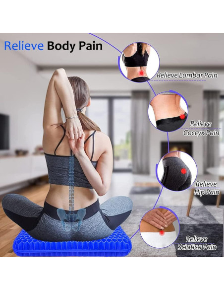 Cojín de Gel Extra Grueso Helishy 42x37x5 cm Azul