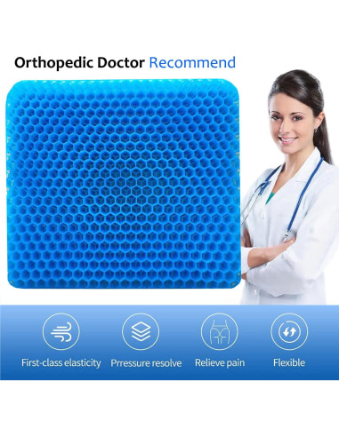 Cojín de Gel Extra Grueso Helishy 42x37x5 cm Azul