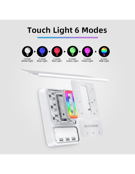 Estante de Enchufe Múltiple 9 en 1 ZUONIU con 6 Enchufes y 3 USB Estante de Enchufe Múltiple 9 en 1 ZUONIU con 6 Enchufes y 3 USB