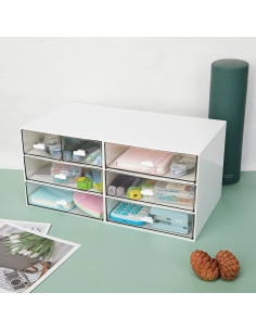 Organizador de Escritorio LETURE Blanco 4 Cajones Plástico 15.3x16.6x14.5 cm 2