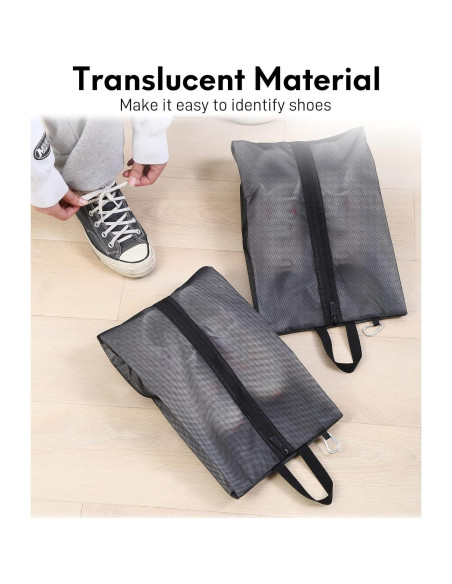 Paquete de 2 Bolsas Impermeables para Zapatos de Viaje Extra Grande Paquete de 2 Bolsas Impermeables para Zapatos de Viaje Extra Grande