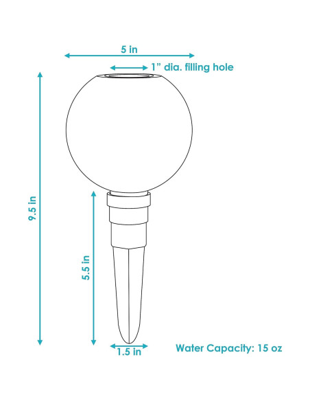 Globo de Riego de Vidrio Mosaico Sunnydaze 24.1 cm Magenta