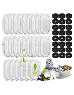 Filtros de Agua para Gatos Yizhet - 24 Reemplazos + 24 Esponjas