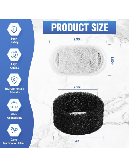 Filtros de Agua para Gatos Yizhet - 24 Reemplazos + 24 Esponjas Filtros de Agua para Gatos Yizhet - 24 Reemplazos + 24 Esponjas
