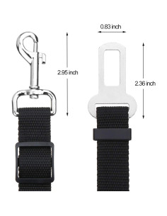 Correa de Asiento Ajustable para Mascotas Elisel - 2 Paquetes Negro 2