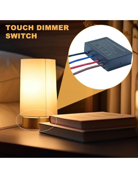 Interruptor Regulador Táctil 2 Piezas EMVANV 3 Niveles