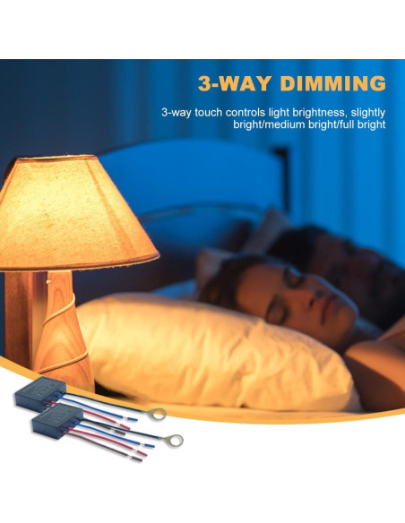 Interruptor Regulador Táctil 2 Piezas EMVANV 3 Niveles