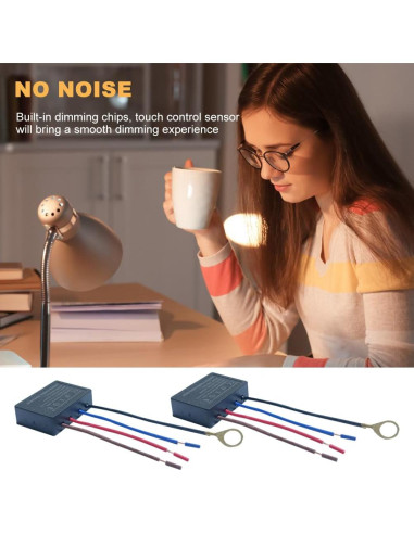 Interruptor Regulador Táctil 2 Piezas EMVANV 3 Niveles