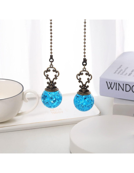 Cadena de Tirar para Ventilador de Techo LONGSHENG 38 cm Azul Lago