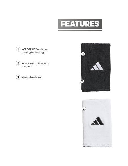 Muñequera Reversible Grande Adidas Interval 12.7 cm
