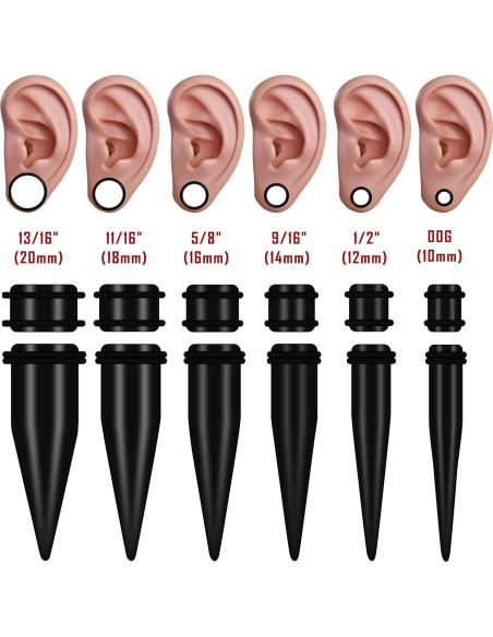 Kit de Estiramiento de Orejas Oyaface 24PC 00G-20mm Acrílico