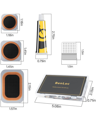 Kit de Reparación de Neumáticos de Bicicleta Dexnoca 16 Parches