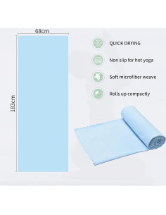 Toallas de Yoga Caliente MOONSMILE 2 Paquete Microfibra Antideslizante 2