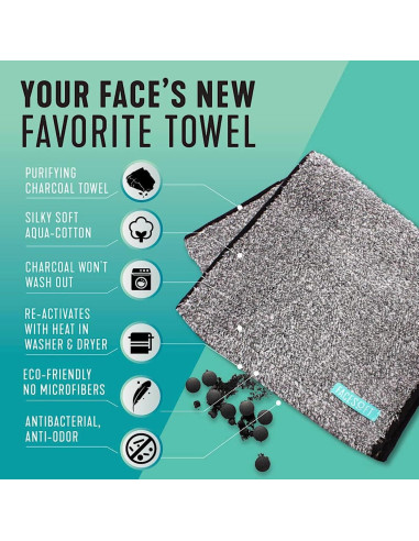 Toalla de Yoga Facesoft - Carbón Activado Ecológica 25x96 cm
