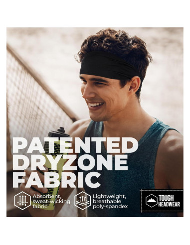 Diadema deportiva Tough Headwear Dryzone para hombres - 100% poliéster