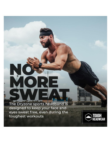 Diadema deportiva Tough Headwear Dryzone para hombres - 100% poliéster