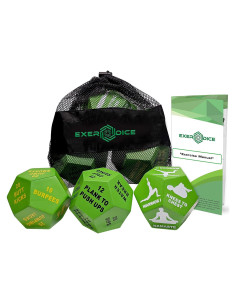 Paquete de 3 Dados de Ejercicio The FitLid con Manual y Bolsa