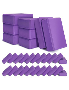 Bloques de Yoga Morados Lenwen 30 Pcs EVA Antideslizantes