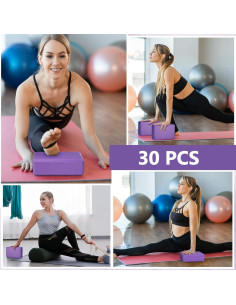 Bloques de Yoga Morados Lenwen 30 Pcs EVA Antideslizantes 2